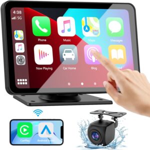 Apple Carplay Screen for Car, 7″ HD Portable Car Stereo Touch Screen with Wireless Android Auto, Backup Camera, Car Audio Receivers with Voice Control, Mirror Link, Bluetooth,… Apple Carplay Screen for Car, 7" HD Portable Car Stereo Touch Screen with Wireless Android Auto, Backup Camera, Car Audio Receivers with Voice Control, Mirror Link, Bluetooth,...